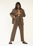 Bea Pleated Suit Pants in Chocolate Pants Blossom 