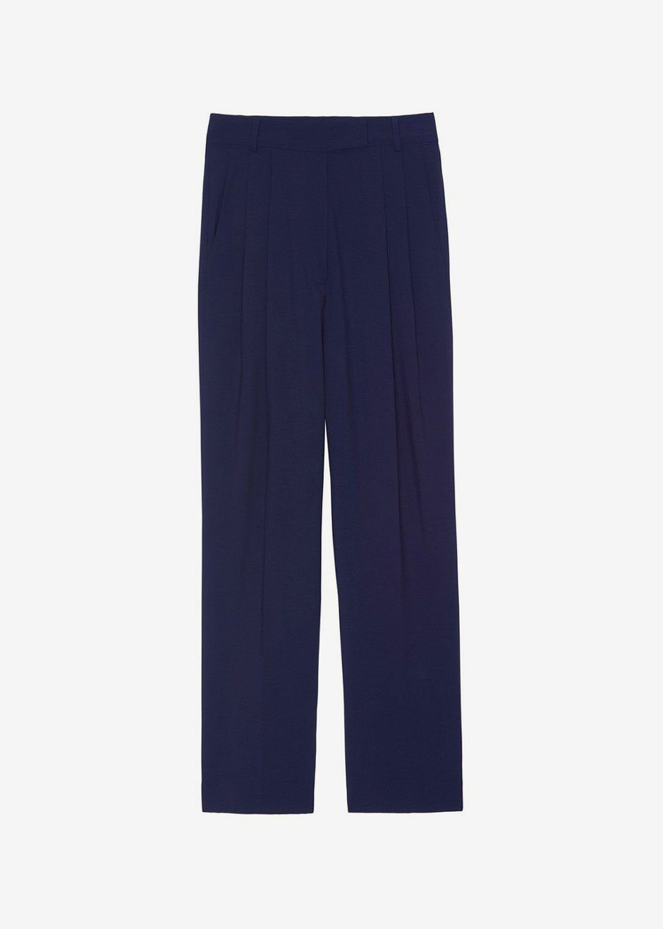 Bea Pleated Suit Pants - Midnight Blue - 8