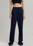 Bea Pleated Suit Pants in Midnight Blue Pants The Frankie Shop 