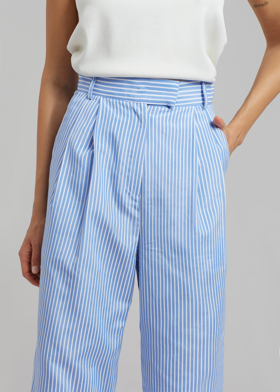 Bea Stripe Suit Pants - White/Light Blue - 1