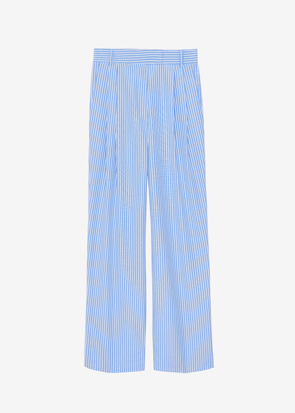 Bea Stripe Suit Pants - White/Light Blue – The Frankie Shop