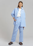 Bea Stripe Suit Pants - White/Light Blue Pants The Frankie Shop 