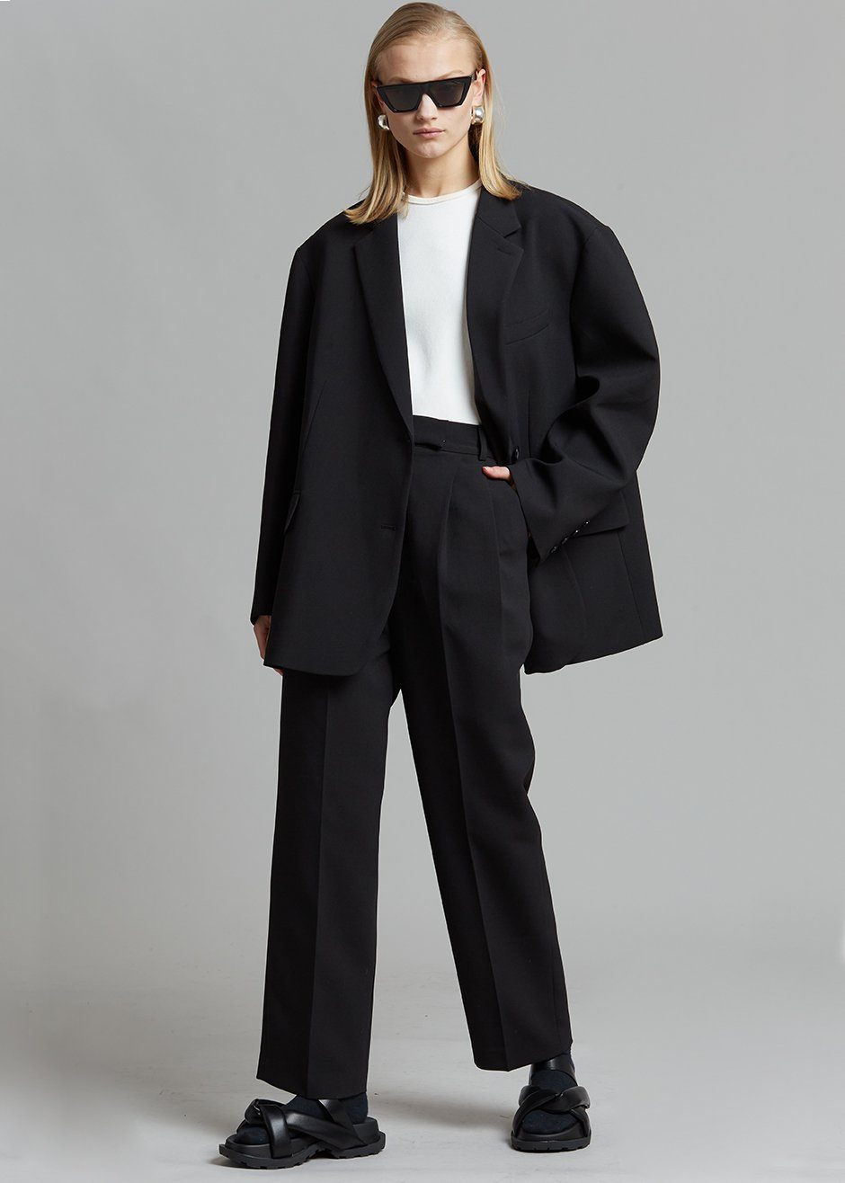Ike Behar Black Suit Plain Front Pants | Louie's Tux Shop