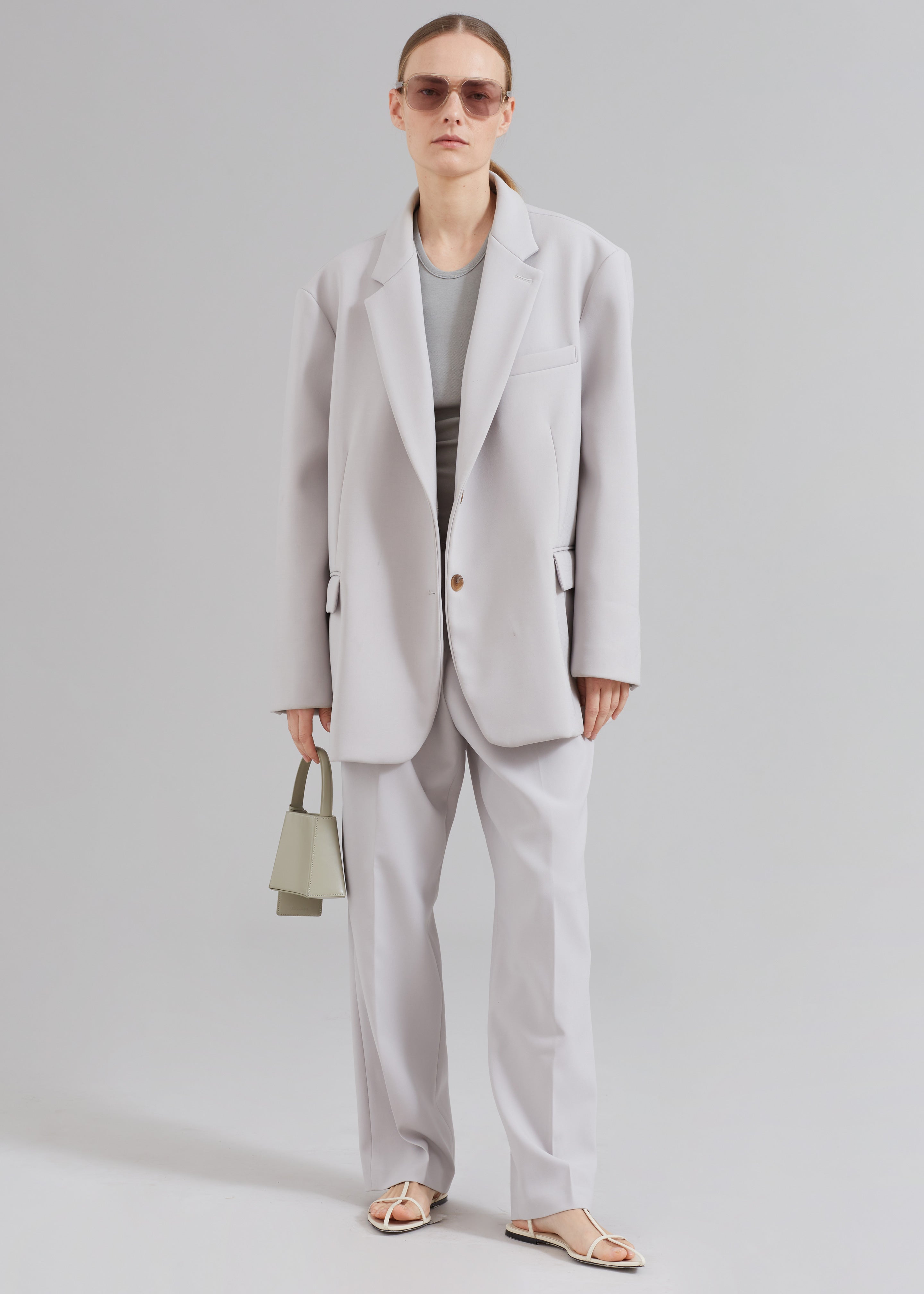 Bea Pleated Suit Pants - Grey - 5