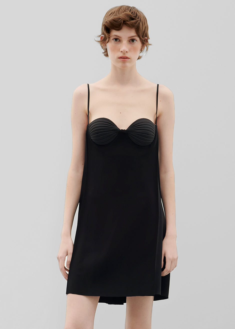 Bevza Mini Seashell Cups Dress - Black