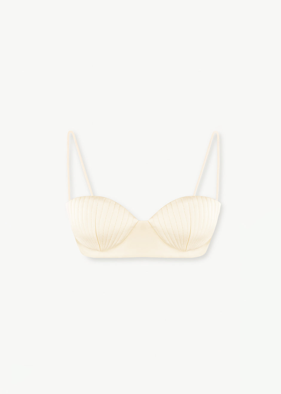 Bevza Seashell Short Bustier Top - Champagne - 6