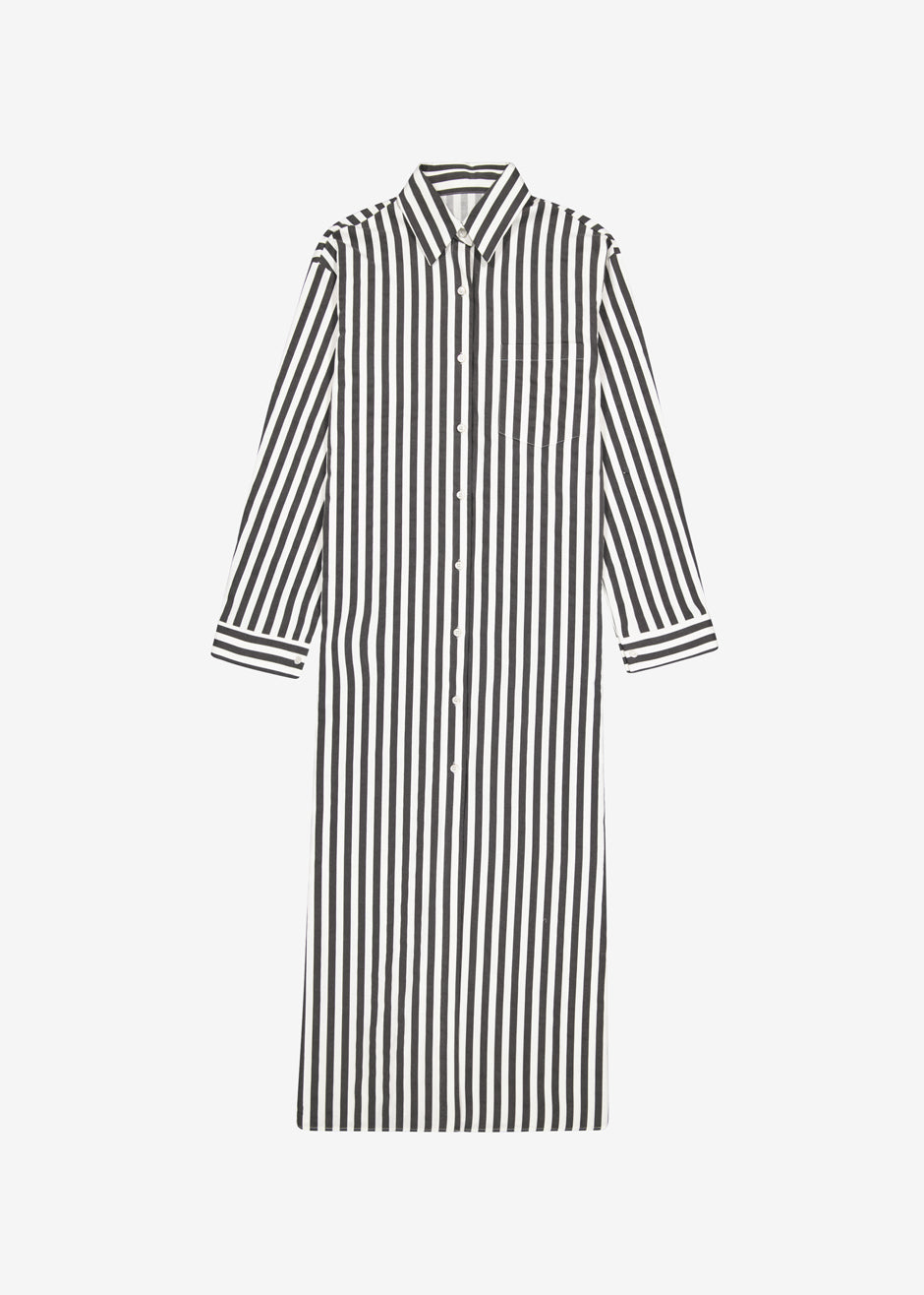 Cala Shirt Dress - Black Stripe - 6