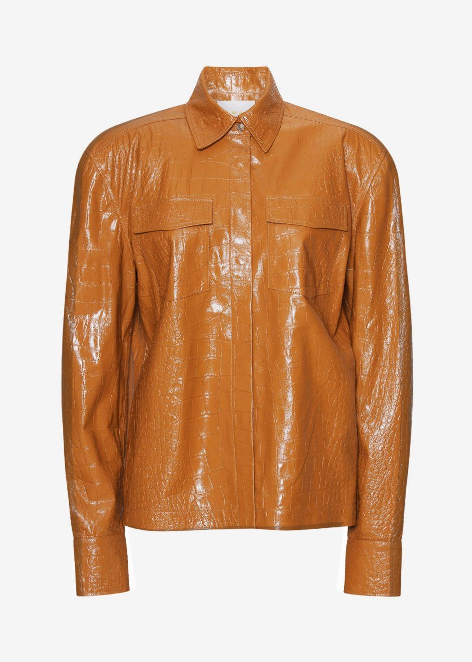 REMAIN Carina Leather Shirt - Topaz - 6