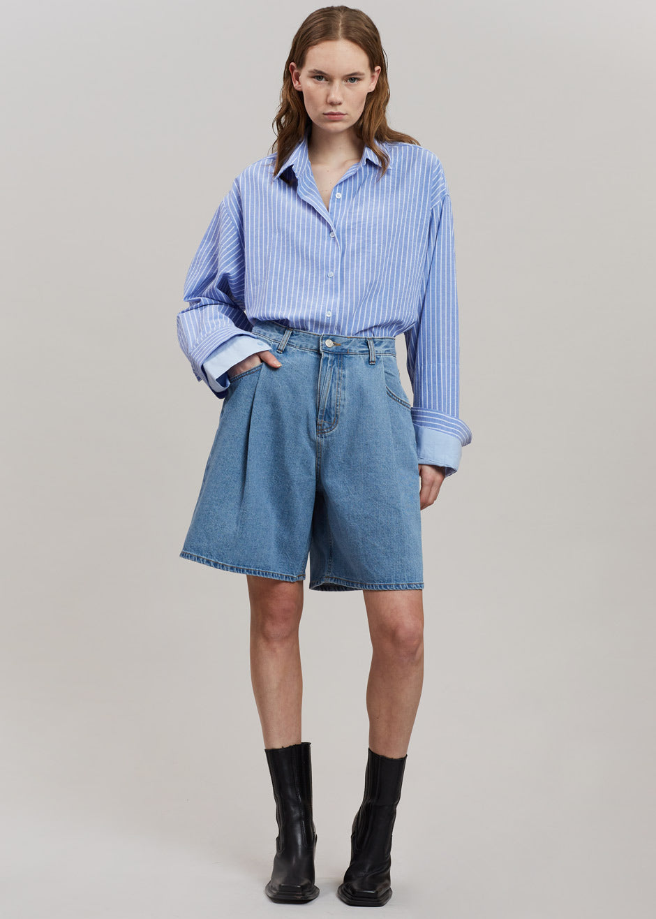 Christa Striped Shirt - Blue - 5