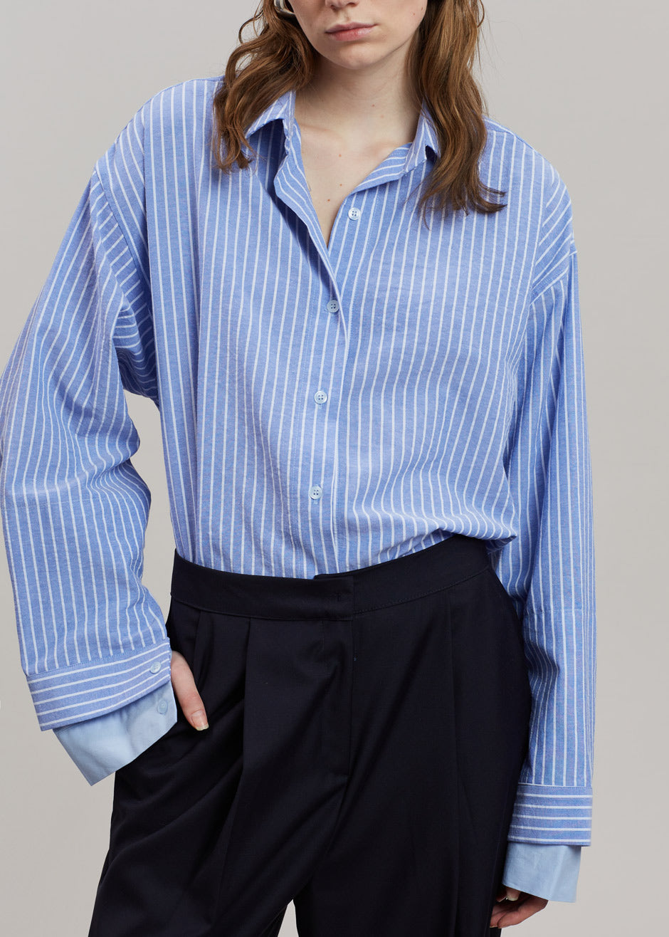 Christa Striped Shirt - Blue - 8