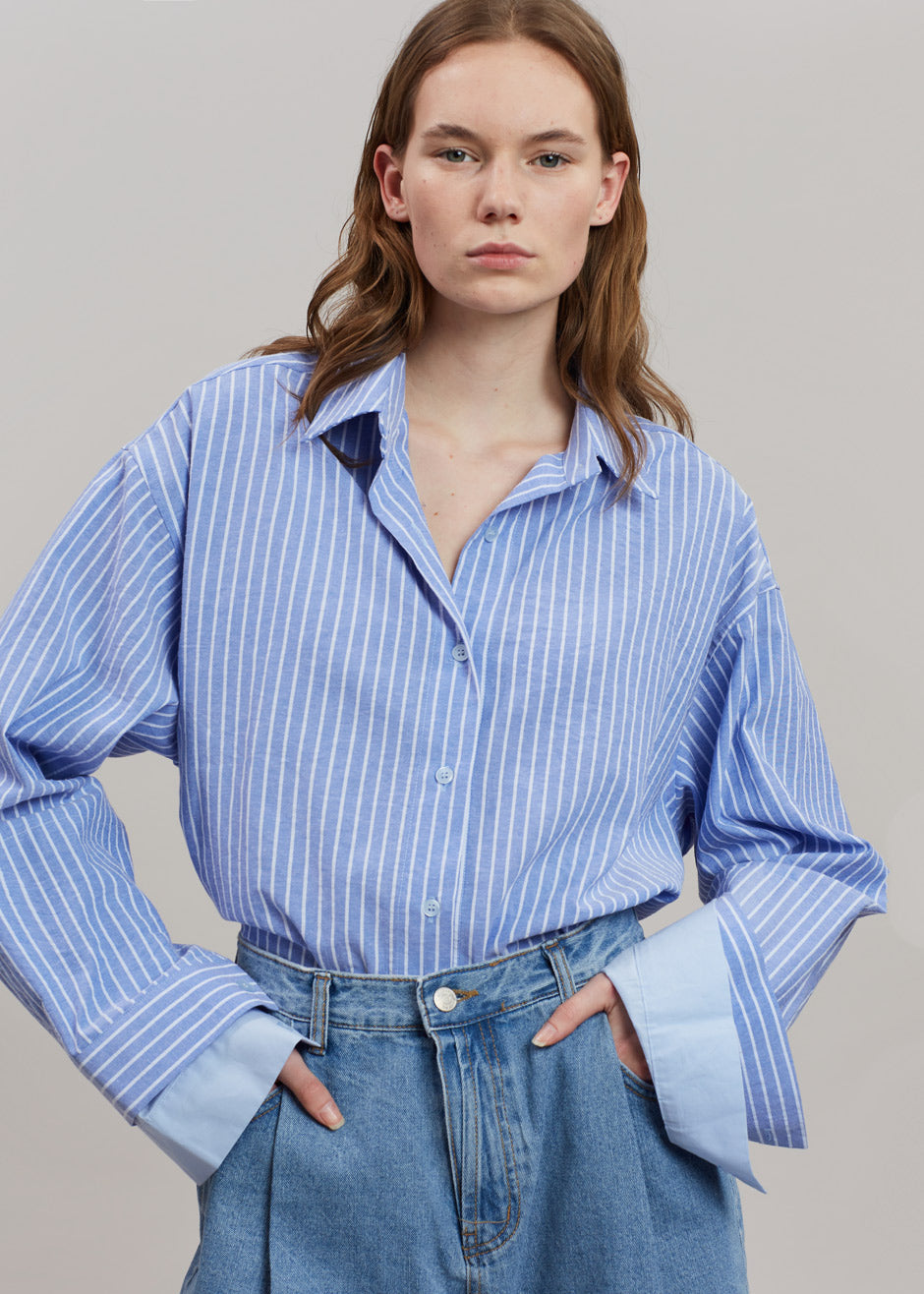 Christa Striped Shirt - Blue – The Frankie Shop