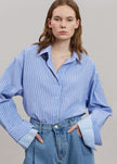 Christa Striped Shirt - Blue Shirt The Frankie Shop 