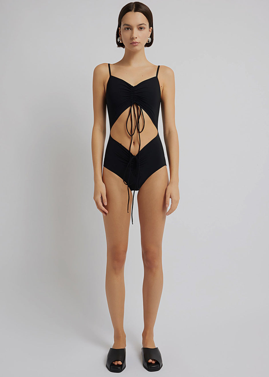 Christopher Esber Ruched Disconnect Swimsuit - Black - 1