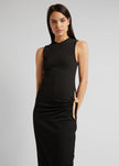 Christopher Esber Ruched Quartz Hip Tank Dress - Black/Yellow Stones Dress Christopher Esber 