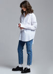 Classic Oversized Button Down Shirt in White Shirt The Frankie Shop 