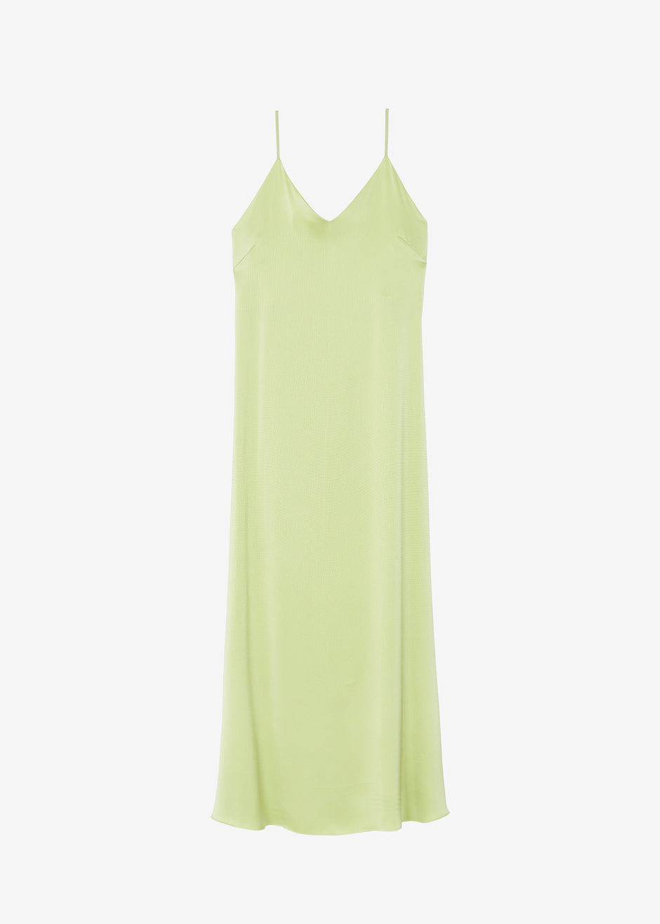 Cordelia Satin Dress - Lime - 6