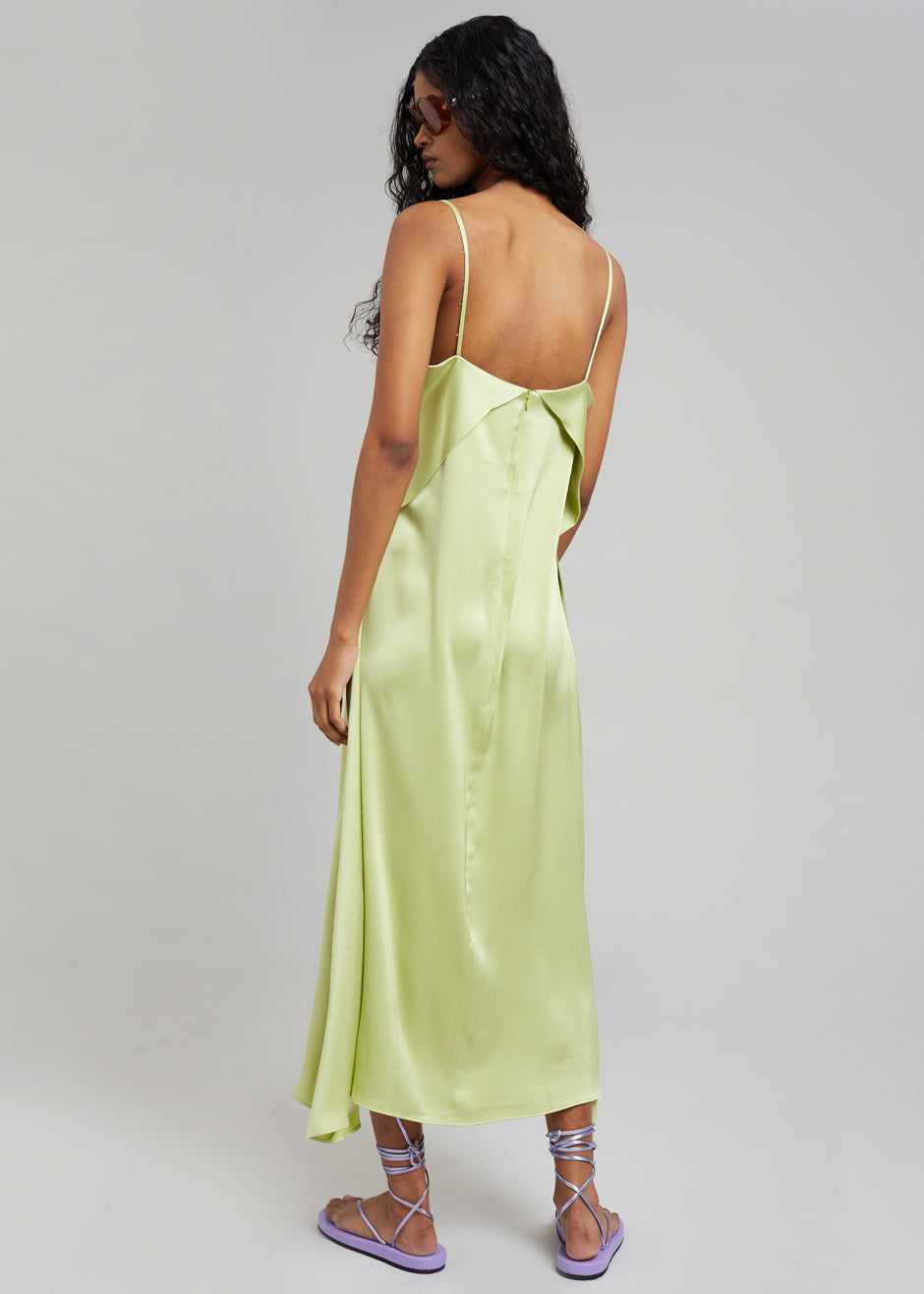 Cordelia Satin Dress - Lime - 5