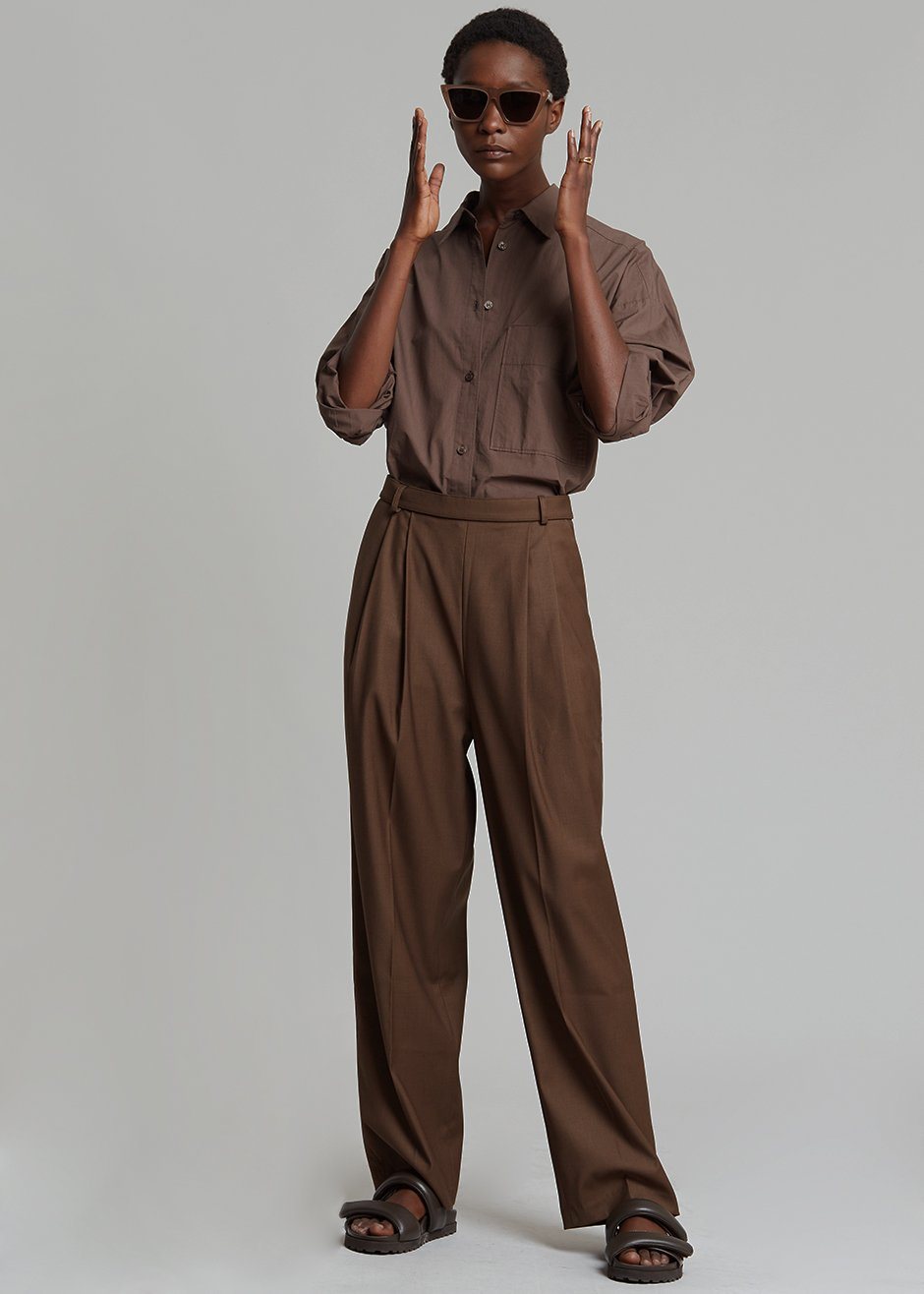 Danu Belted Trousers - Chocolate - 1