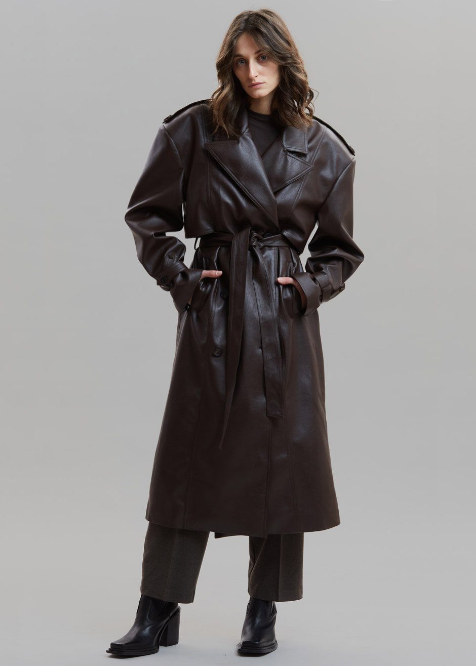 Trench clearance coat leather