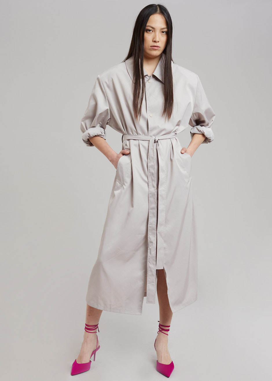 Eddie Statement Shoulder Coat - Oyster – The Frankie Shop