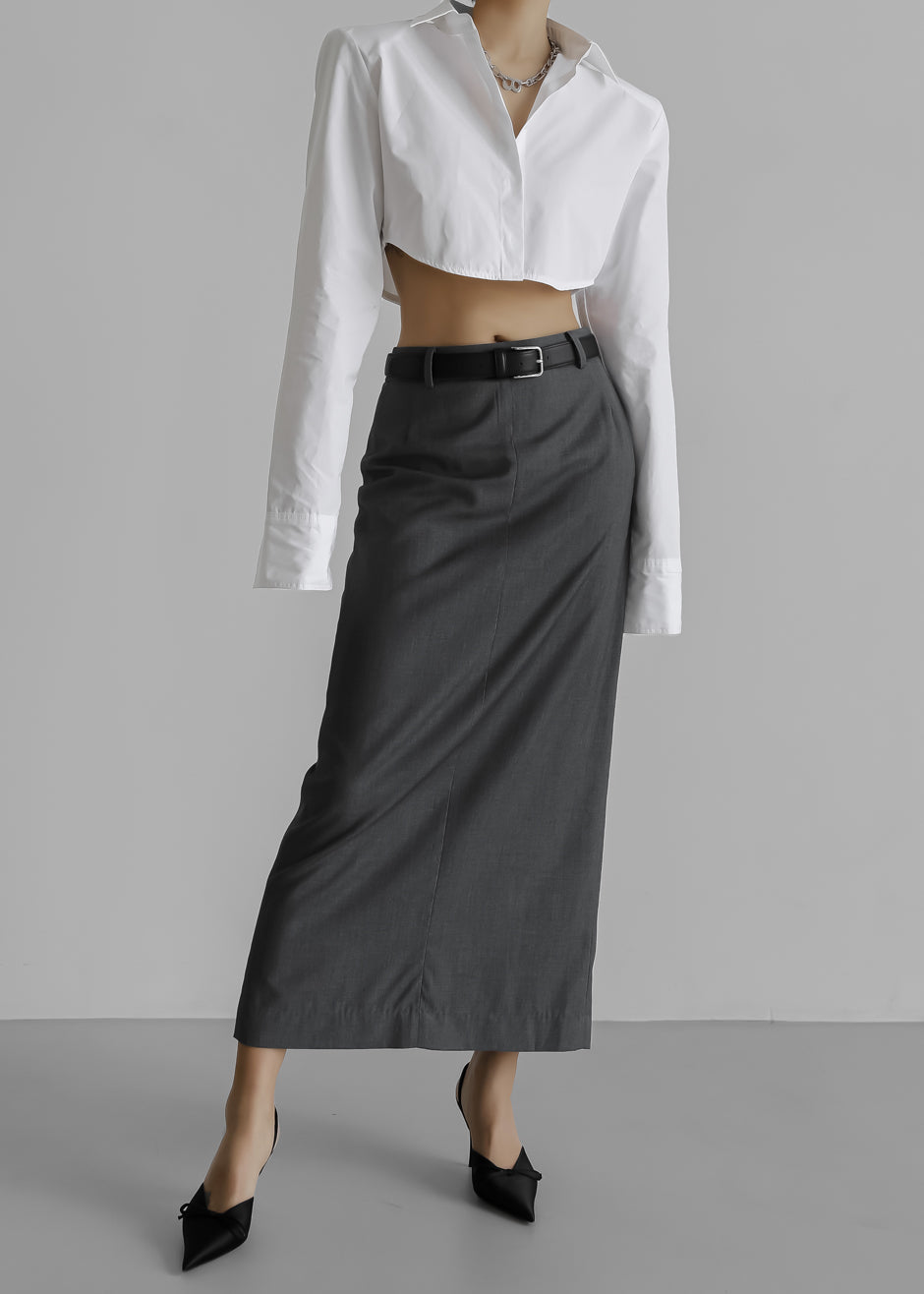 Grey pencil clearance skirt near me