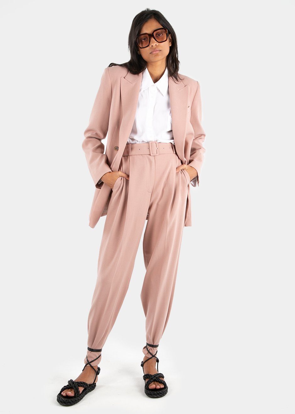Elvira Belted Suit Pants - Pink - 1