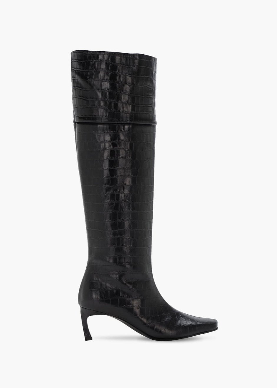 Reike Nen Embossed Leather Tall Boots - Black