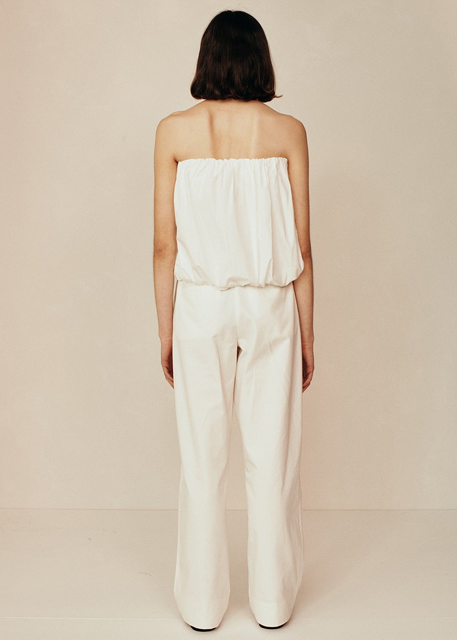 Esse Studios Tailored Cotton Trousers - Ivory - 8