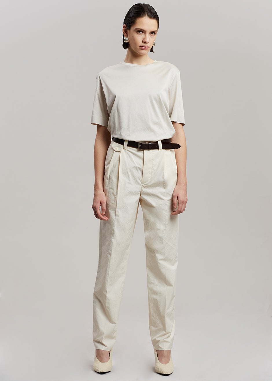 Esse Studios Tailored Cotton Trousers - Ivory - 1