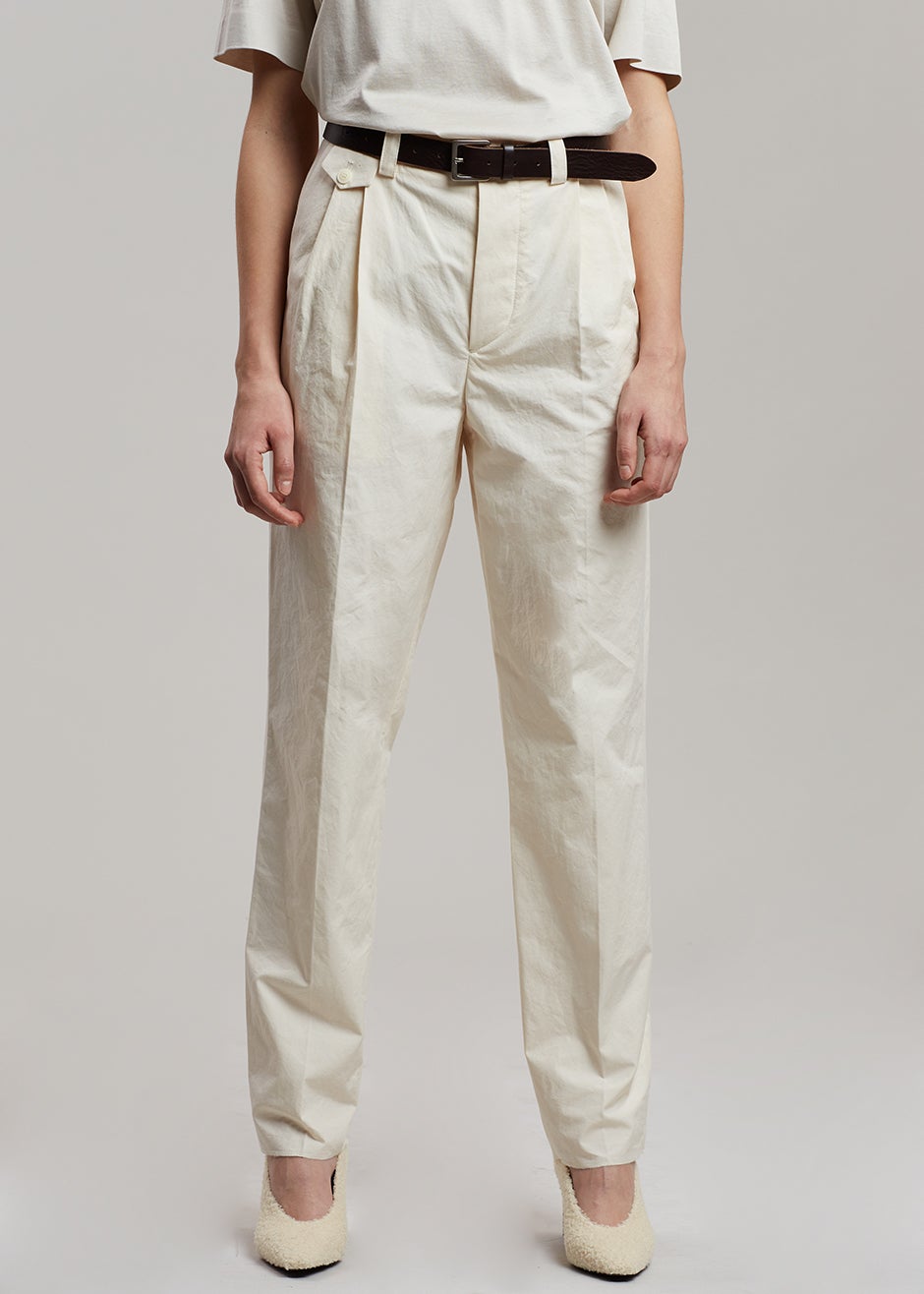 Esse Studios Tailored Cotton Trousers - Ivory - 4