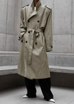 Eugene Trench Coat - Pale Khaki Coat The Frankie Shop 