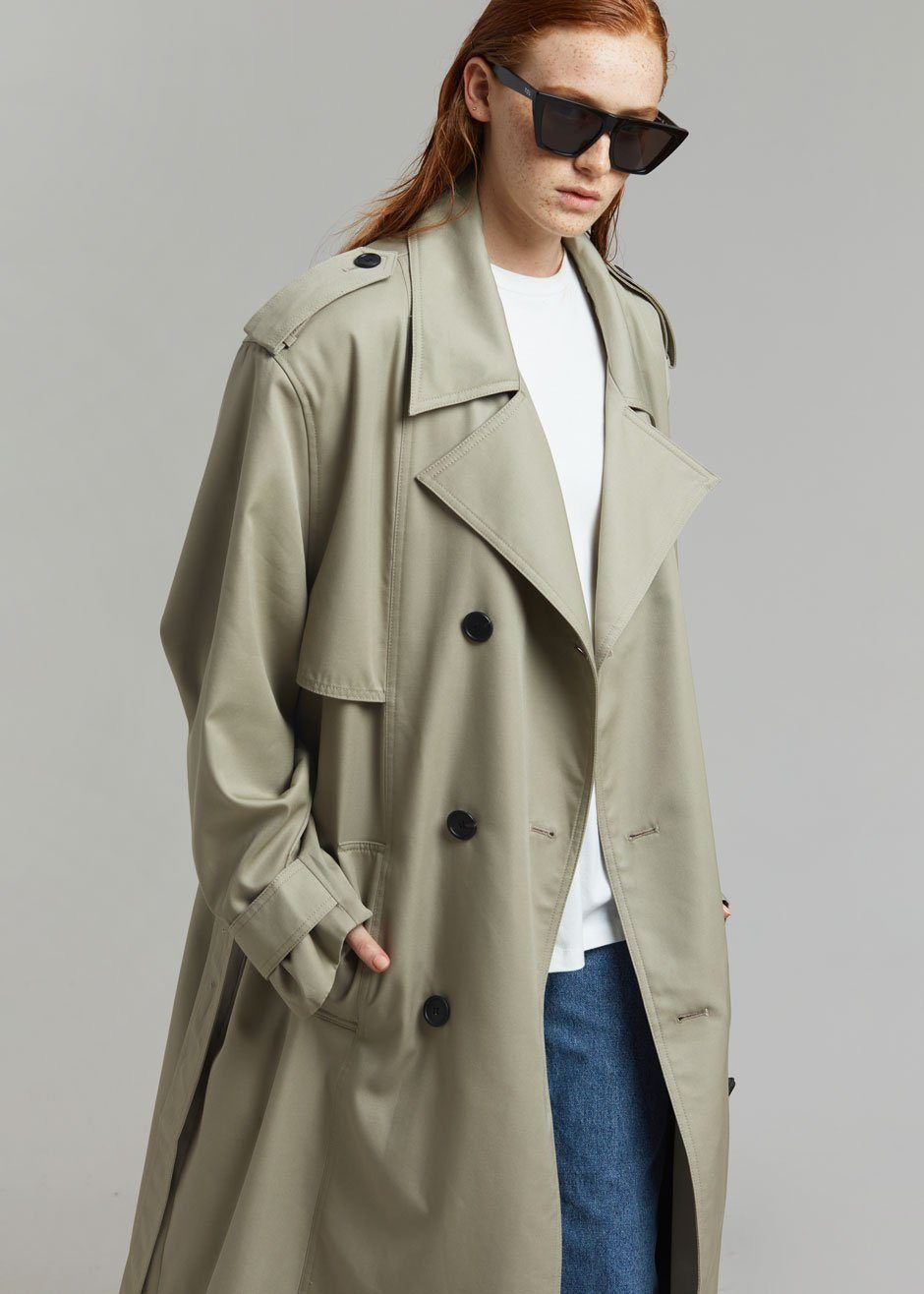 Khaki trench coat store womens