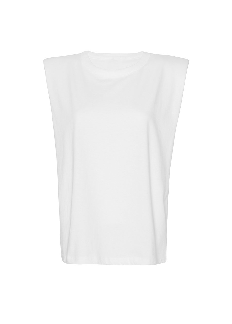 Eva Padded Shoulder Muscle T-Shirt - White - 9