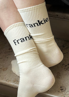 Frankie in English Ribbed Socks - Vanilla