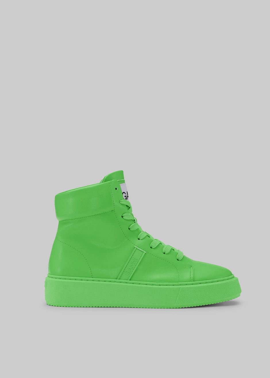 GANNI Sporty Mix Cupsole High Top Sneaker - Kelly Green - 1