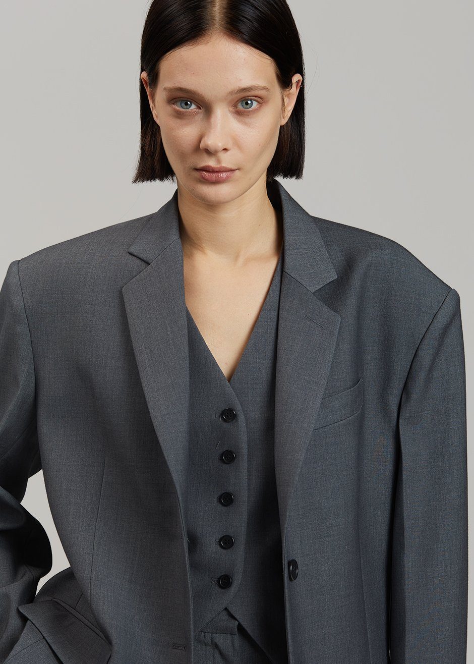 Charcoal grey blazer outlet womens