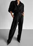 Gelso Pleated Trousers - Black Pants The Frankie Shop 