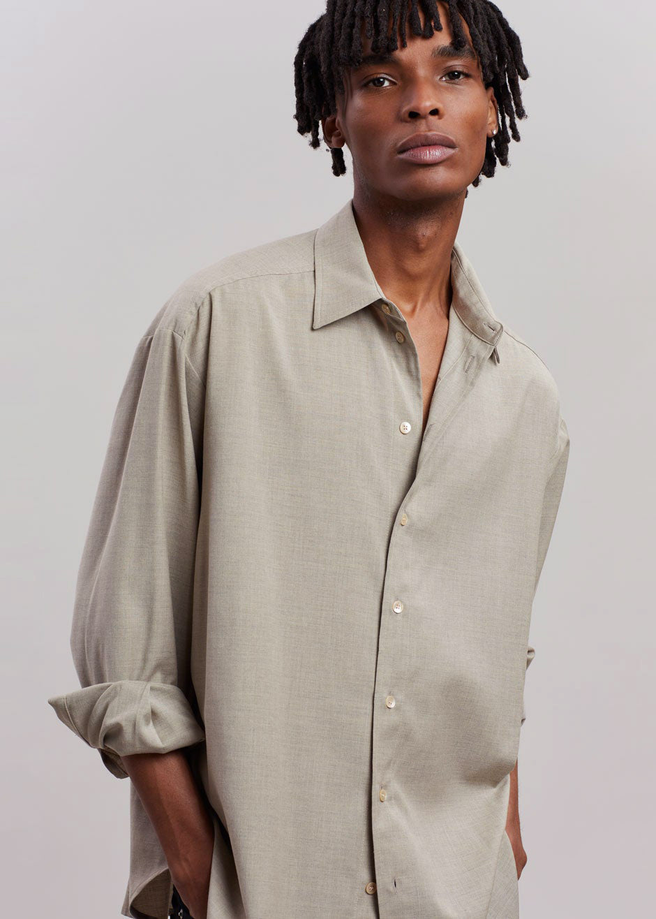 Gelso Shirt - Light Taupe Melange - 9