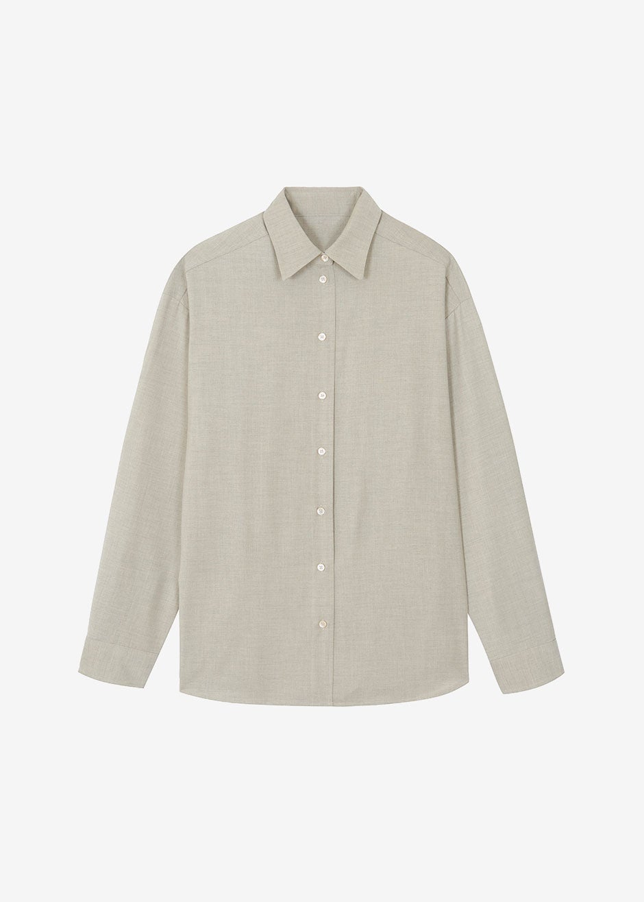 Gelso Shirt - Light Taupe Melange - 12