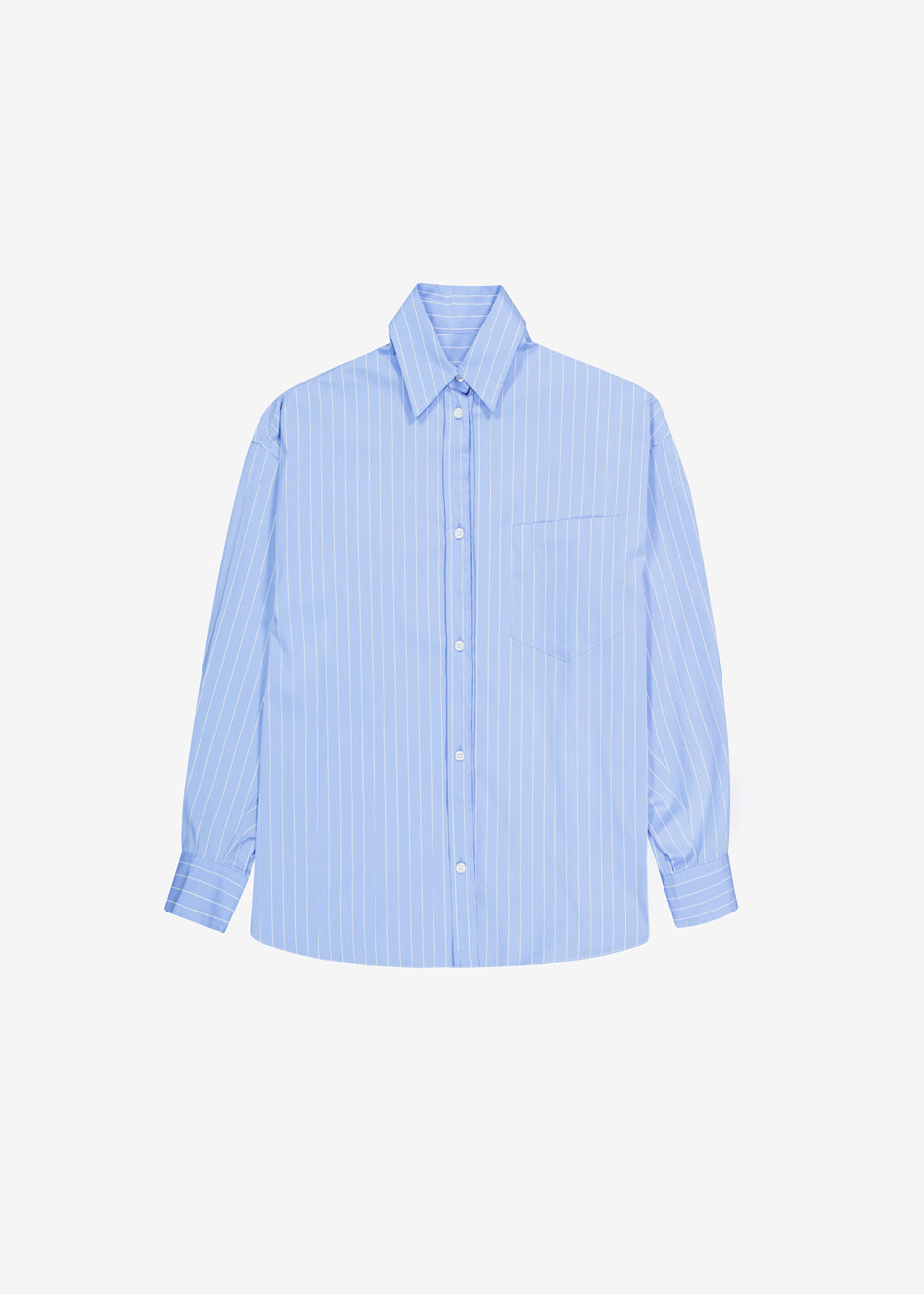 Georgia Pinstripe Shirt - Light Blue – The Frankie Shop