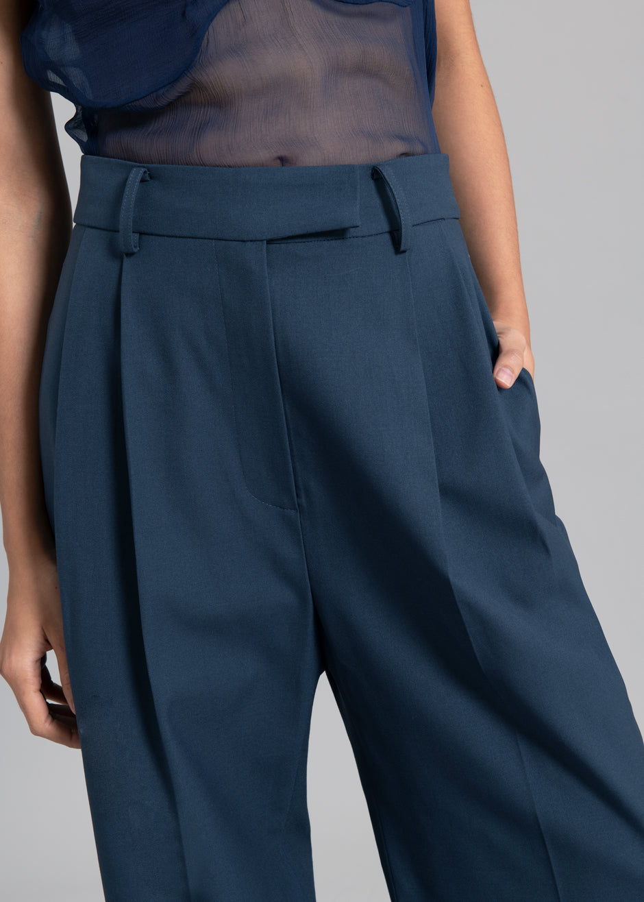 Wool Blend Suit Pants in blue - Palm Angels® Official