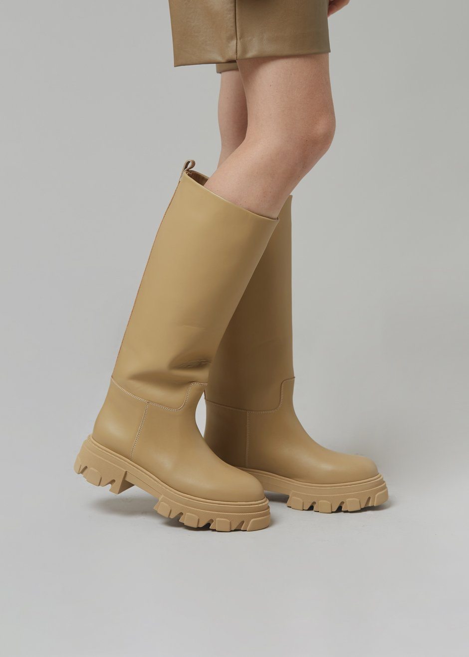 GIA x Pernille Tubular Combat Boots - Cappuccino