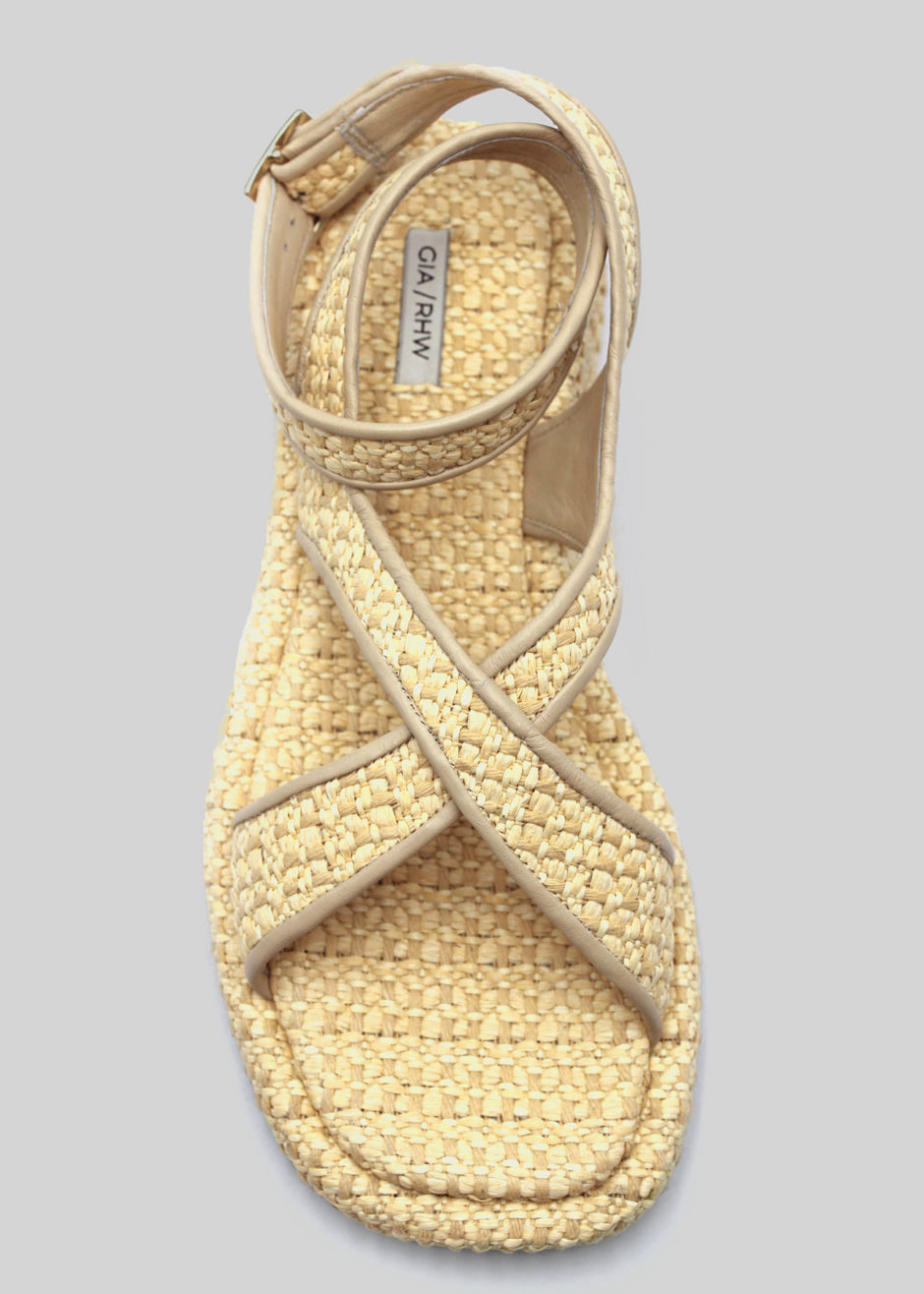 GIA x RHW Rosie Ankle Strap Sandal - Natural Raffia – The Frankie Shop