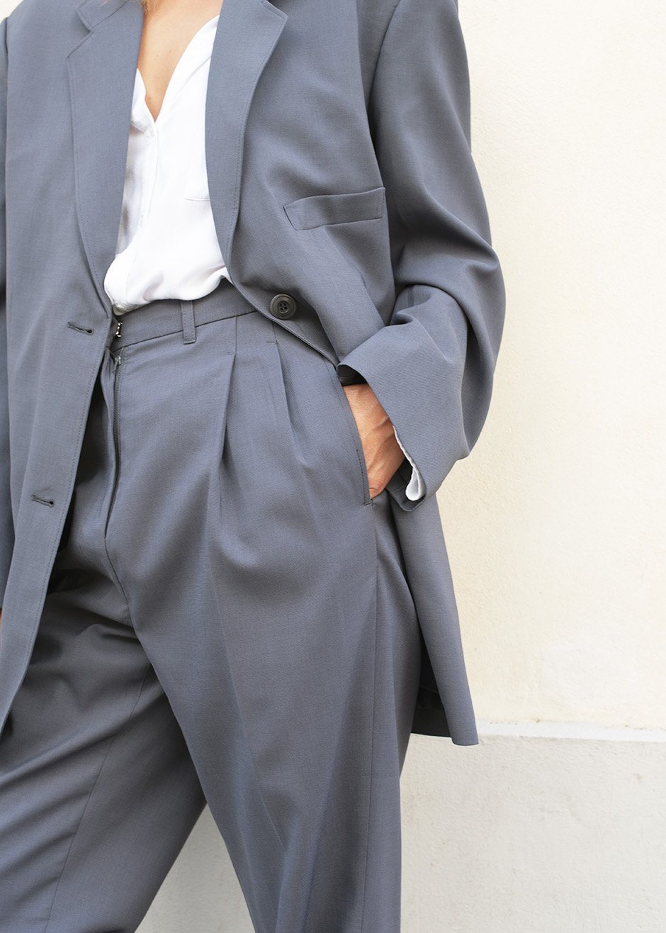 Pleated Suit Trousers - Graphite