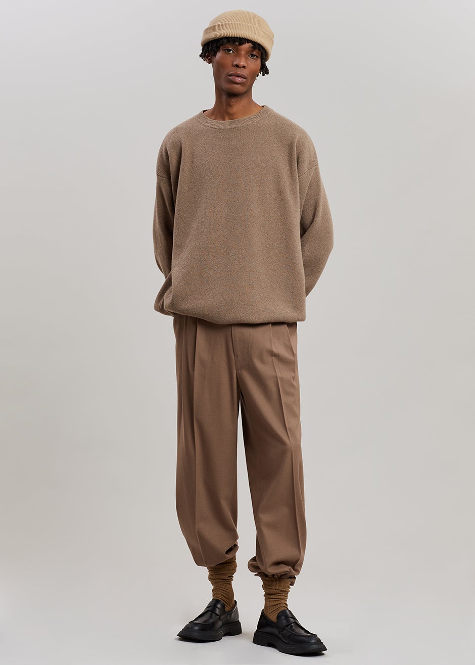 Hadrien Italian Recycled Cashmere Sweater Taupe