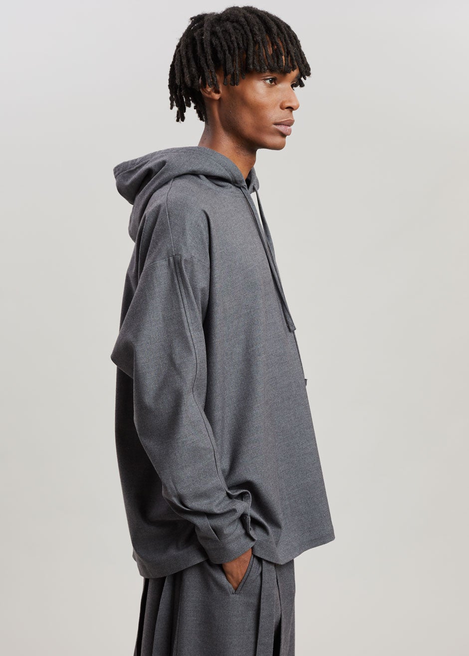 Heith Flanelle Hoodie - Charcoal - 3