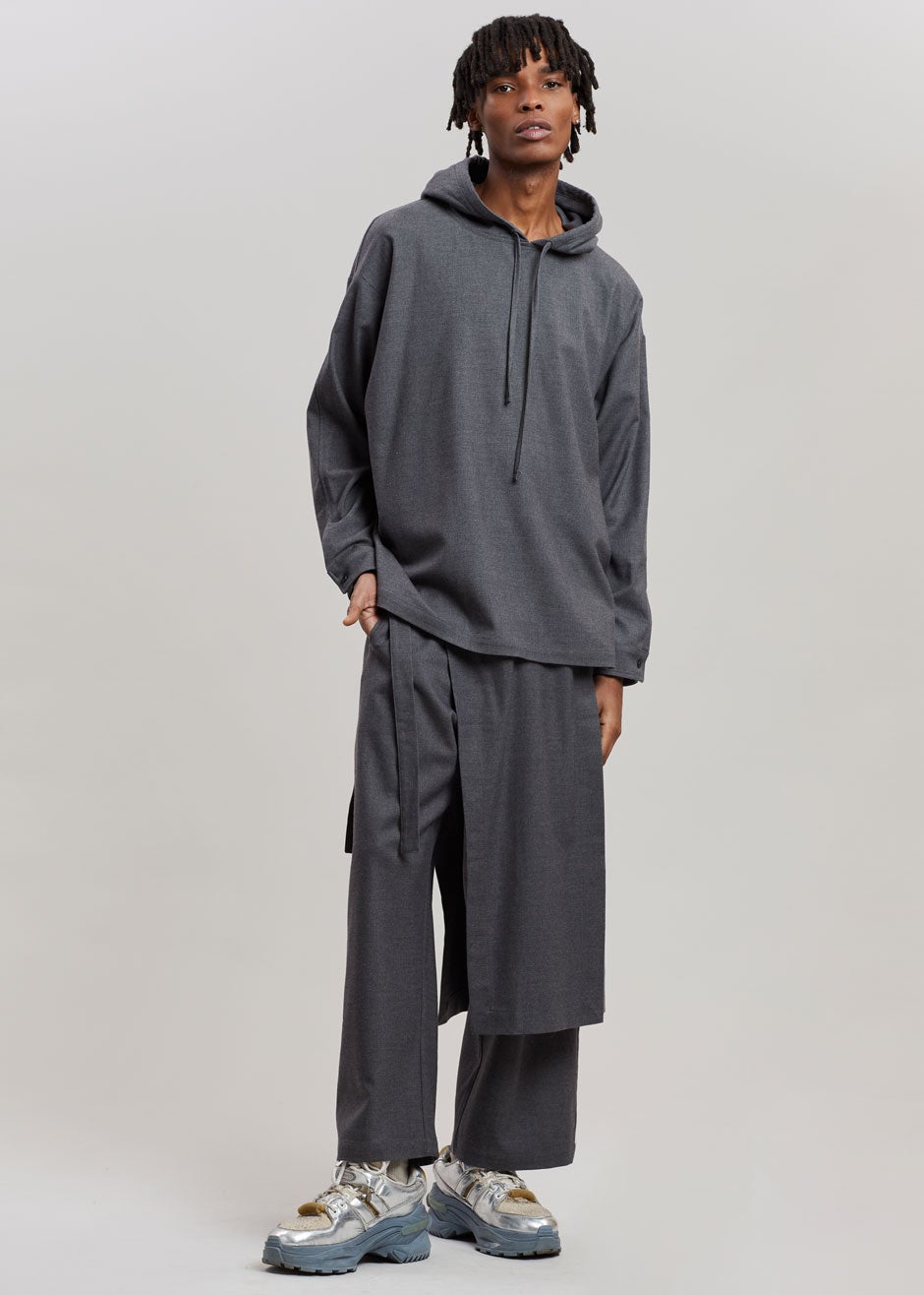 Heith Flanelle Hoodie - Charcoal - 1