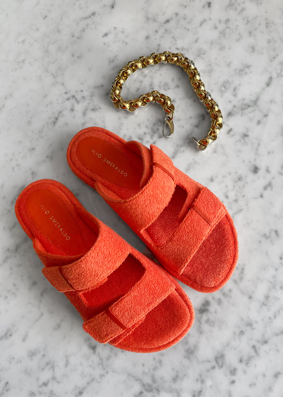 The Good Shepherd | Orange Leather Buckle Sandal – Jerusalem Sandals