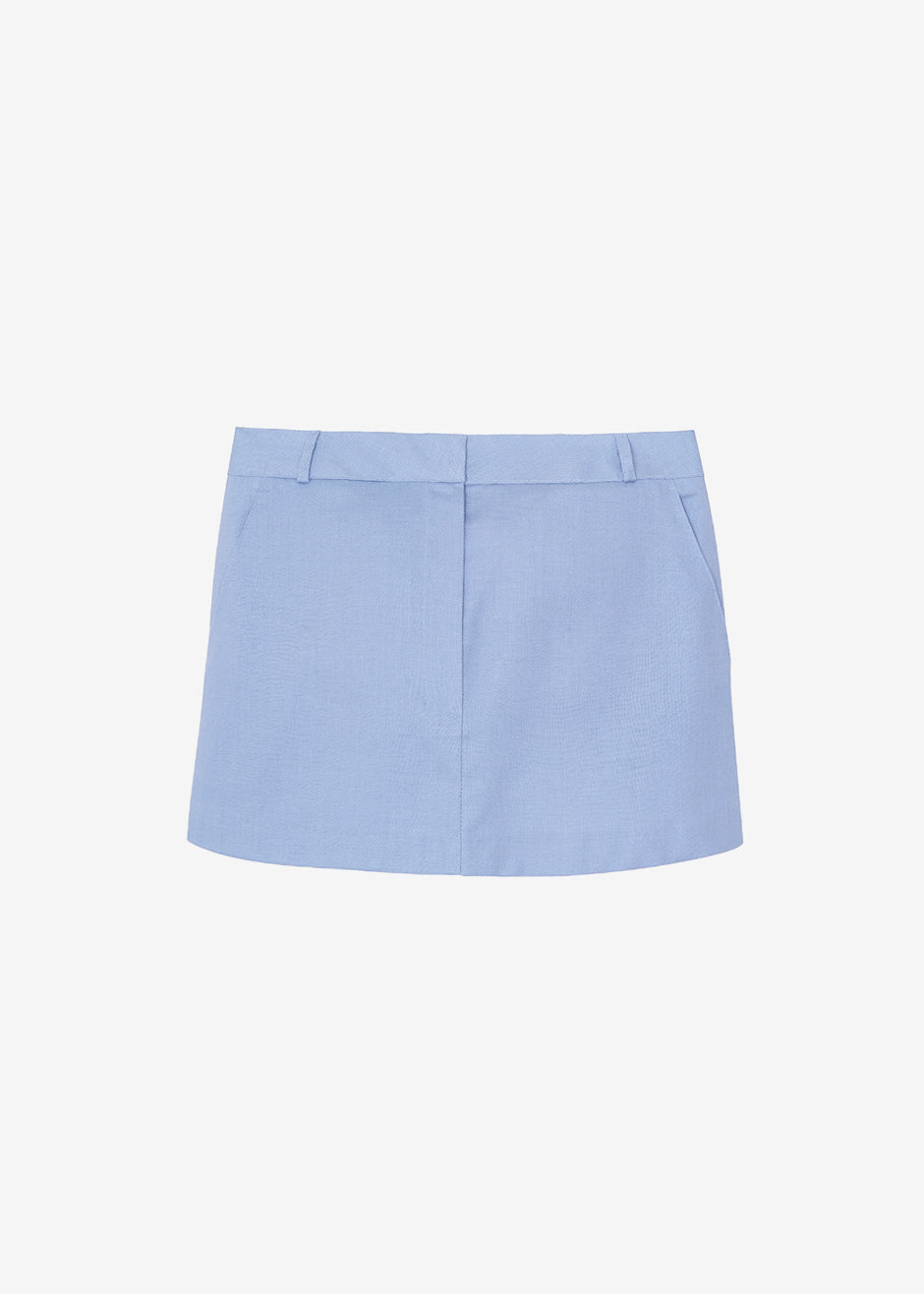 Isle Linen Mini Skirt - Light Blue - 9