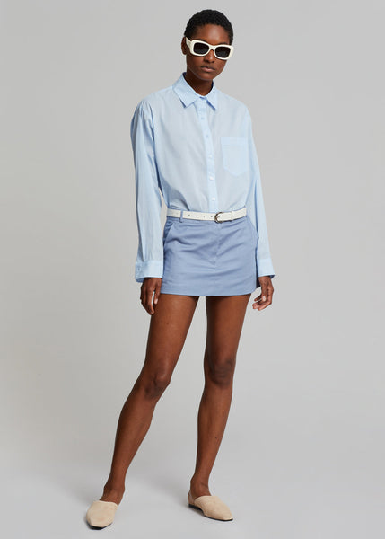 Isle Linen Mini Skirt - Light Blue – The Frankie Shop